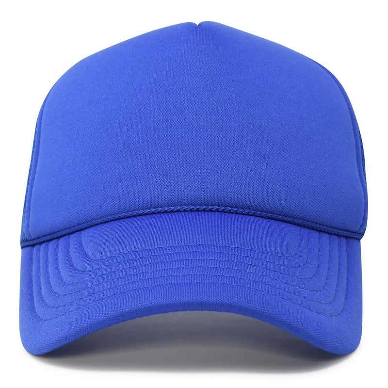DALIX Plain Trucker Hat Mesh Cap in Royal Blue - Image 2